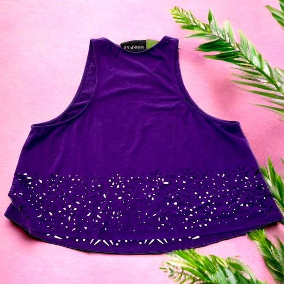 MINKPINK Super soft crop purple tank- XS - Picture 5 of 7